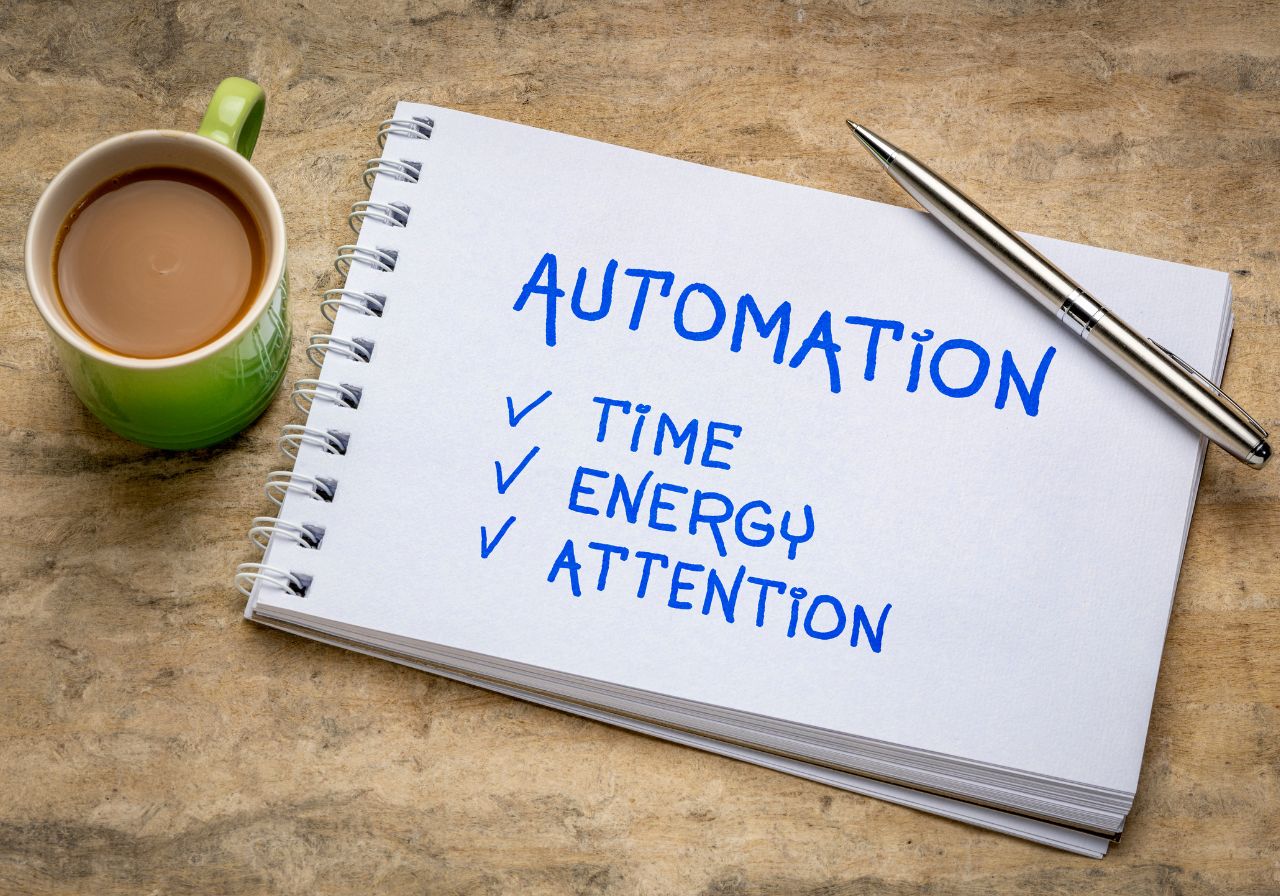 Clipboard with automation strategy checklist on office desk